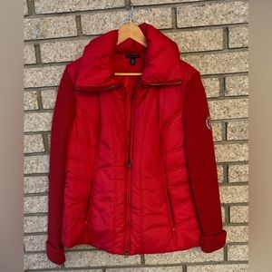 Tommy Hilfinger Women’s red sweater sleeve   Zipped puffer coat size x large.